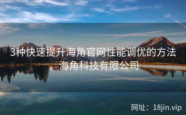 3种快速提升海角官网性能调优的方法，海角科技有限公司